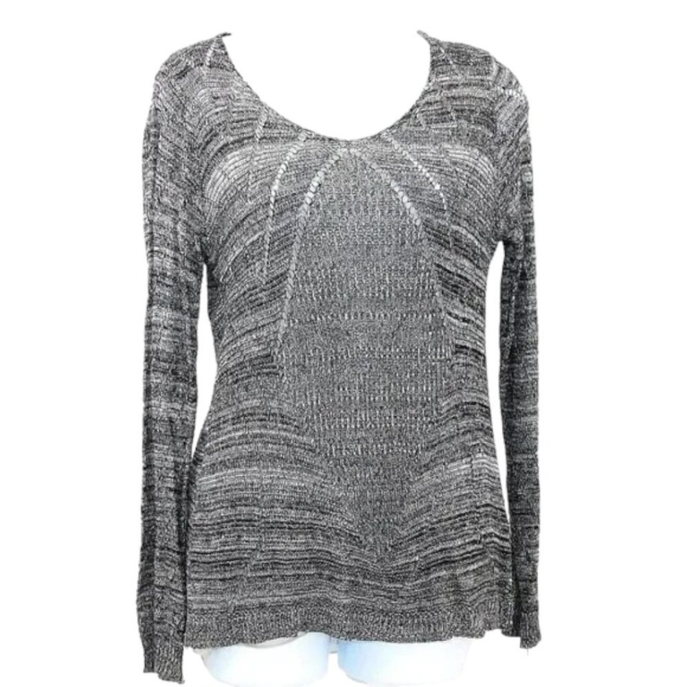 Sioni Gunmetal Long Sleeve Lace-up Top